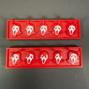 Ghost Nail Stand Set | Horror Magnetic Display Holder, Glitter Red Nail Art Organizer