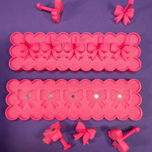 Bow Nail Stand for Press On Sets | Nail Art Practice Holder | Coquette 1.875 x 6.0625