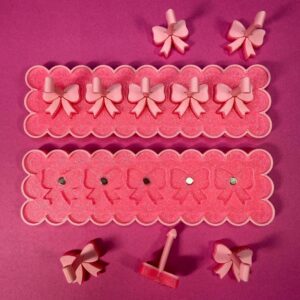 Bow Nail Stand for Press On Sets | Nail Art Practice Holder | Coquette 1.875” x 6.0625”