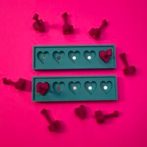 Teal and Hot Pink Nail Stand