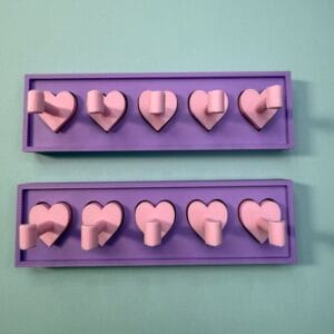 Purple and Pink Heart Nail Stands