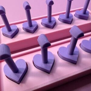 Pink and Purple Heart nail display stand