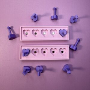 Pink and Purple Heart nail display stand