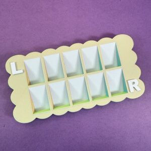Bold Font Nail Organizer Color Changing Light Blue