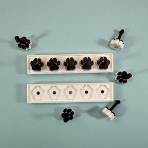 Paw Print Nail Stands Black & White