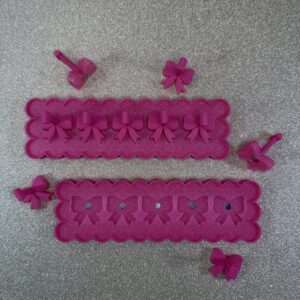 Coquette Bow Pink and Glitter 6” x 2”