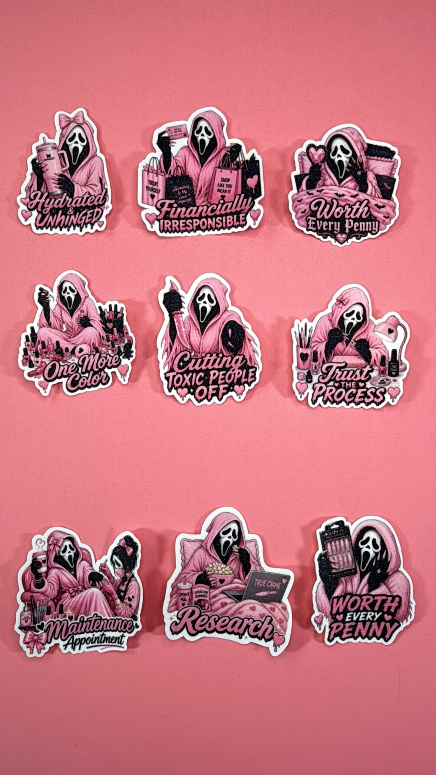 Glitter Horror Inspired Stickers set 1 - Image 2