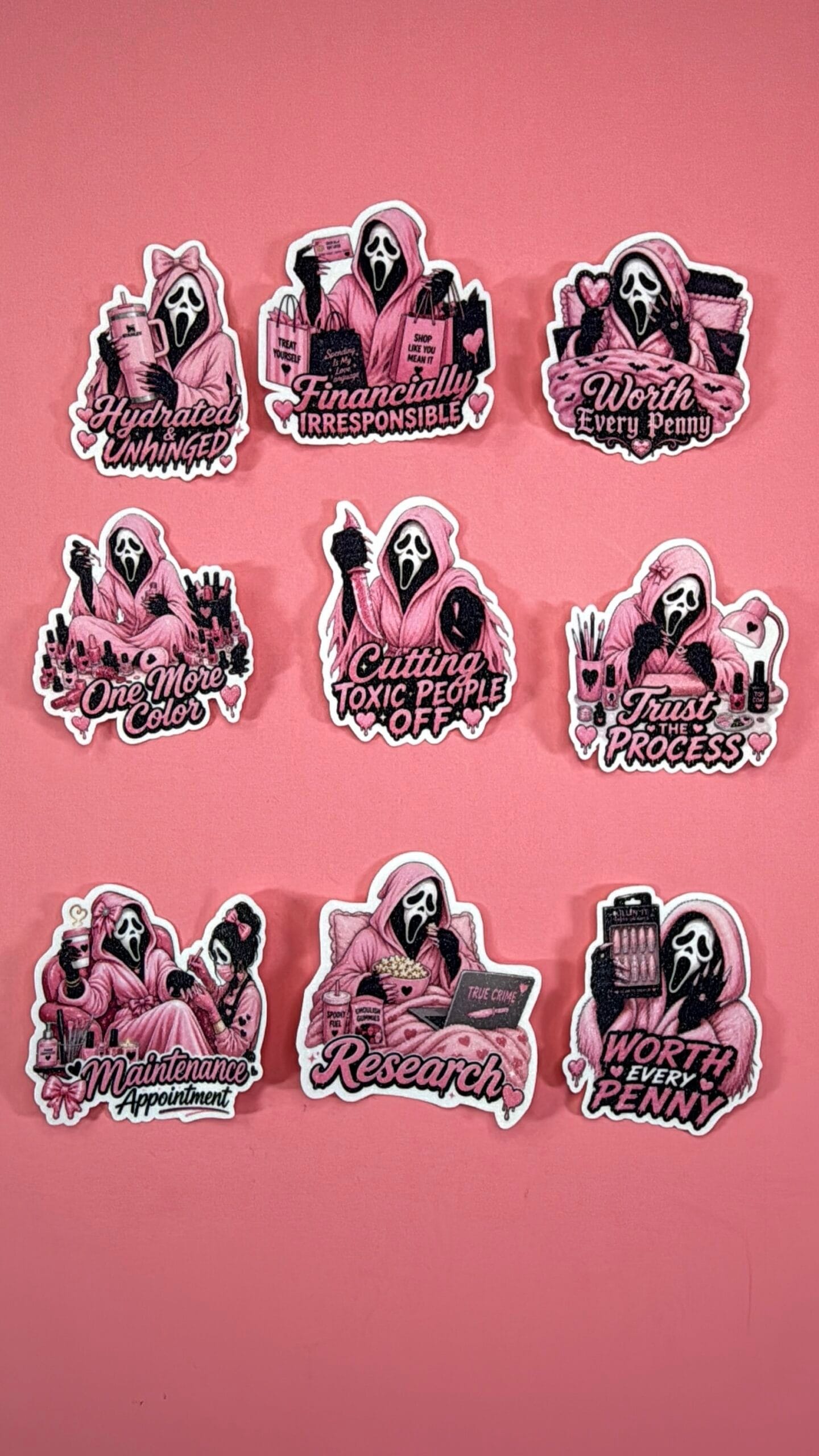 Glitter Horror Inspired Stickers set 1