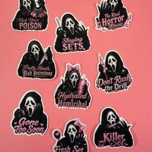 Glitter Horror Inspired Stickers Black Set 2