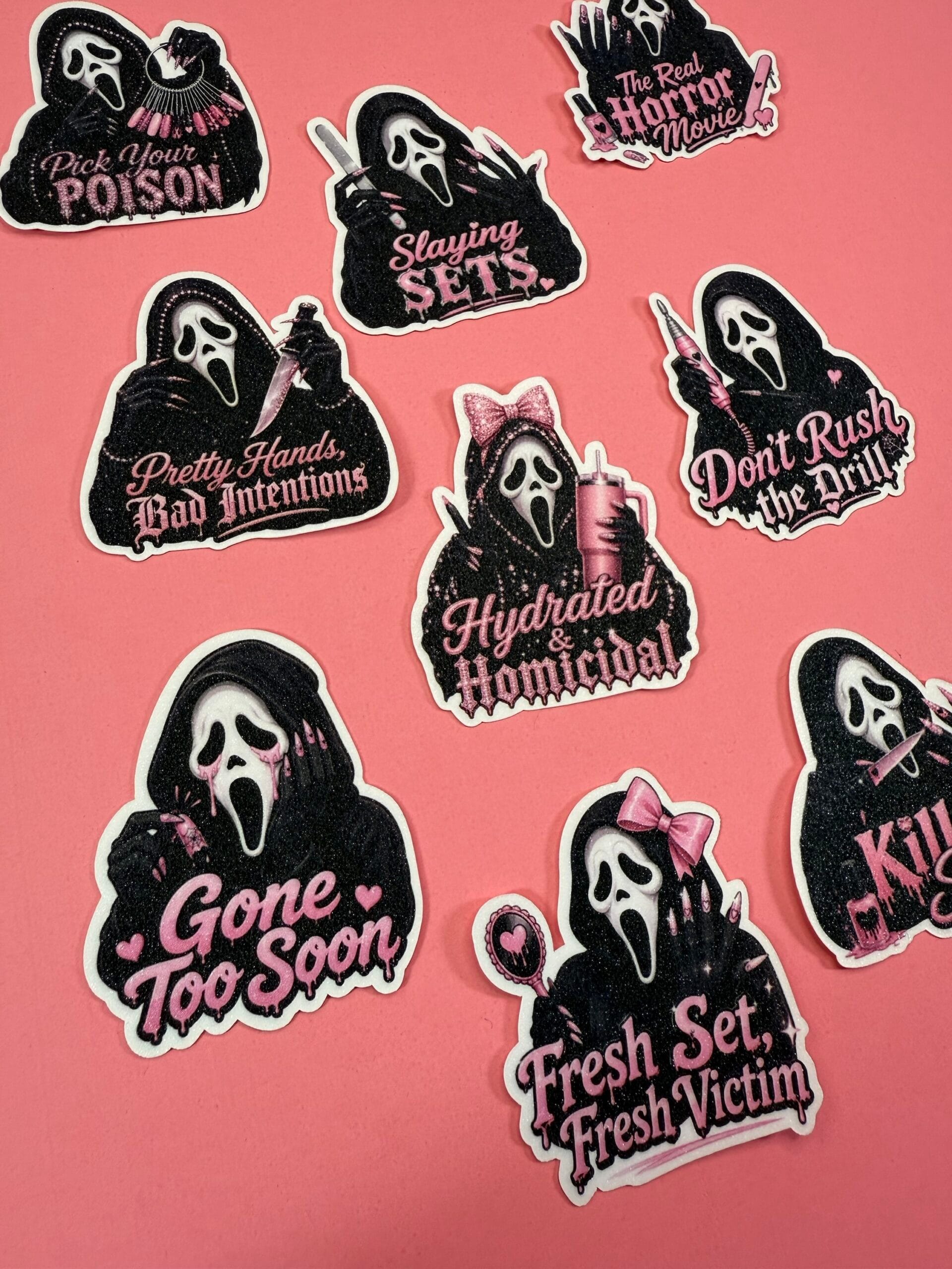 Glitter Horror Inspired Stickers Black Set 2 - Image 2