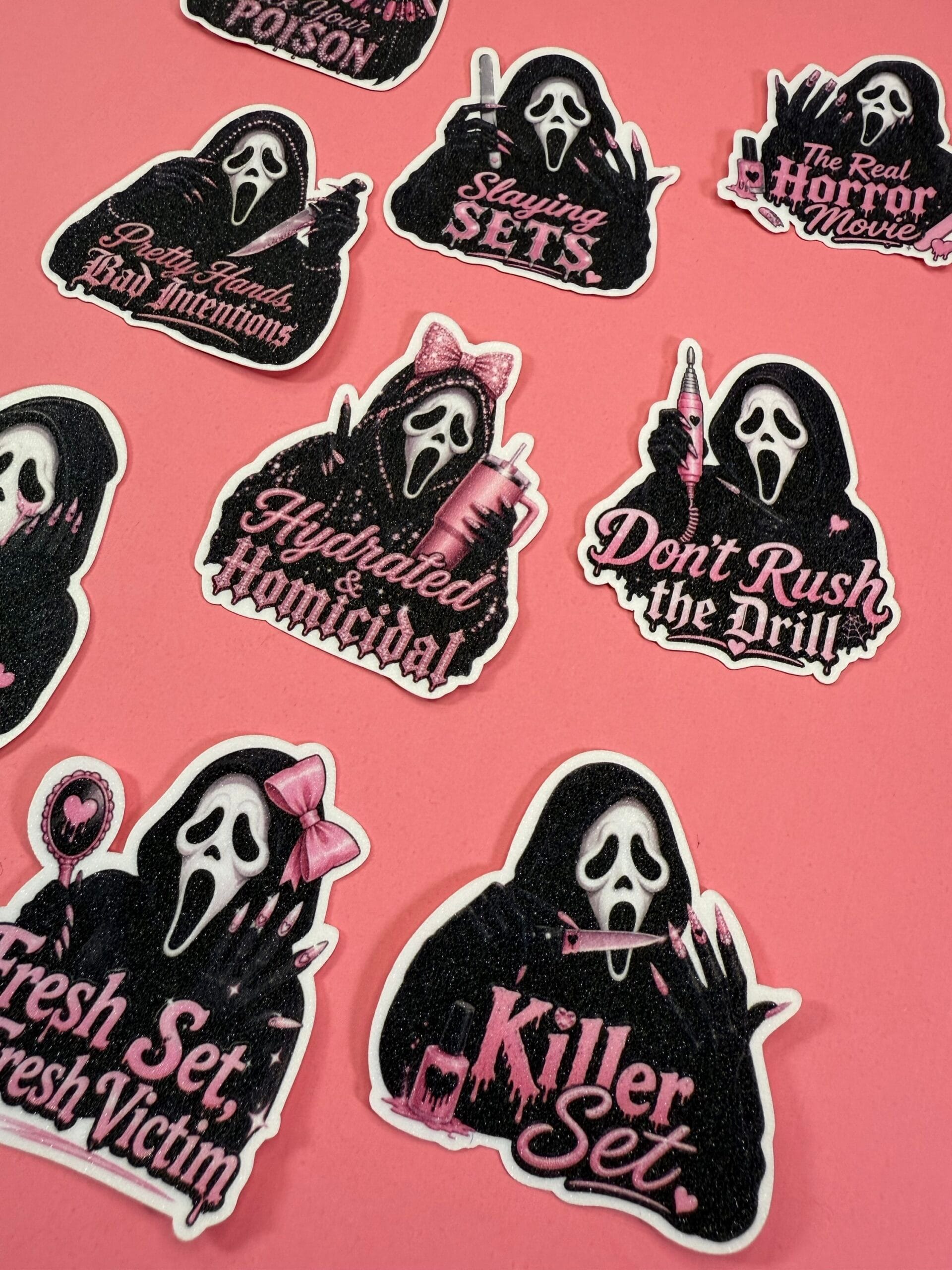 Glitter Horror Inspired Stickers Black Set 2 - Image 3