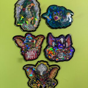 80s inspired Acrylic Nail Stand | Set of 5 Black Glitter